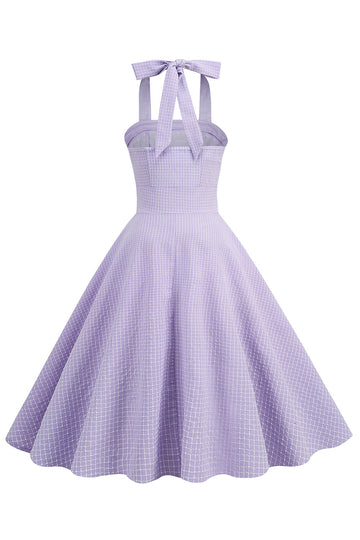 Vestido Vintage Halter A Cuadros